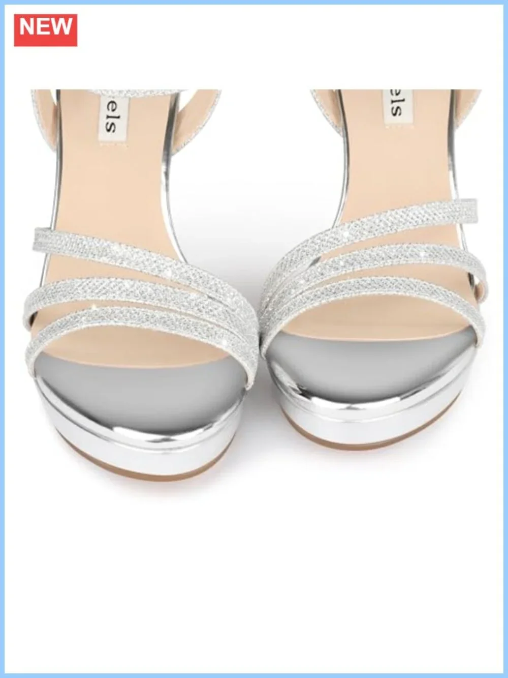 Chunky Platform Heeled Sandals Sparkly Strappy Ankle Strap Glitter